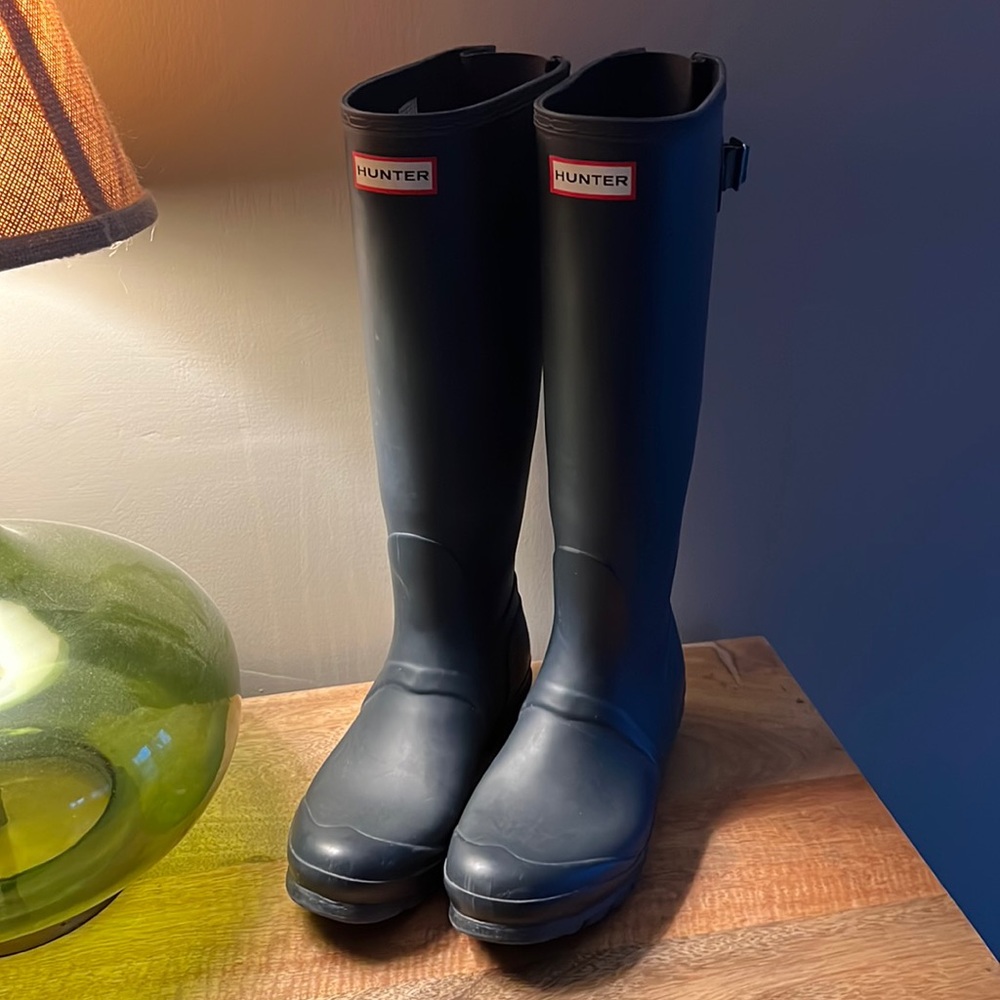 Black Hunter Welly Boots Sz 9 EUC